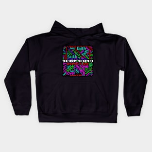 The Greatest is Love in Black Kids Hoodie